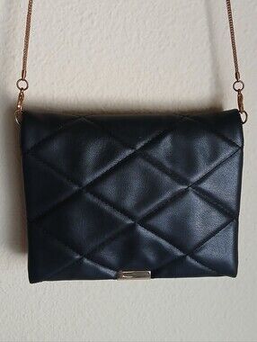 Classic Quilted Black Crossbody Bag with Gold Chain